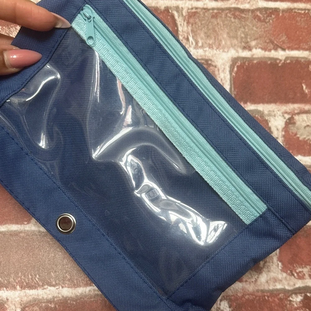 Blue and Teal Pencil Pouch